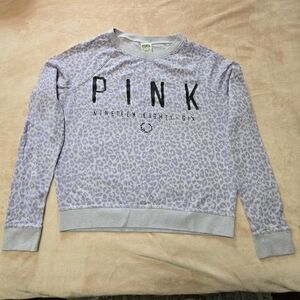 Victoria's Secret PINK Crewneck Leopard Print Sweater